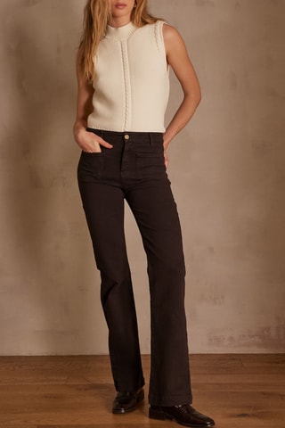 Pantalón flare - Marrón oscuro