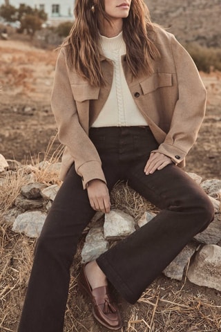 Pantalón flare - Marrón oscuro