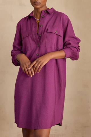 Vestido camisero - Fucsia