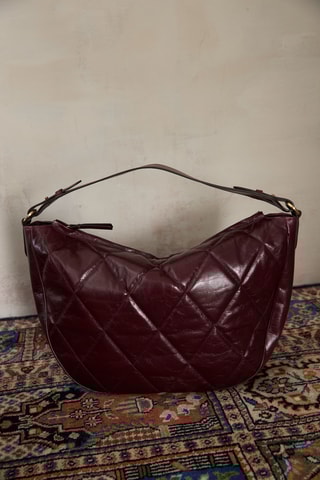 Bolso shopper de piel - Burdeos