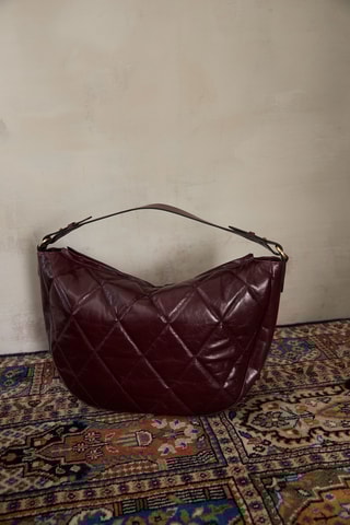 Bolso shopper de piel - Burdeos