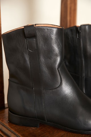 Botines de piel - Negro