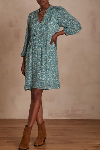 Vestido evasé - Turquesa