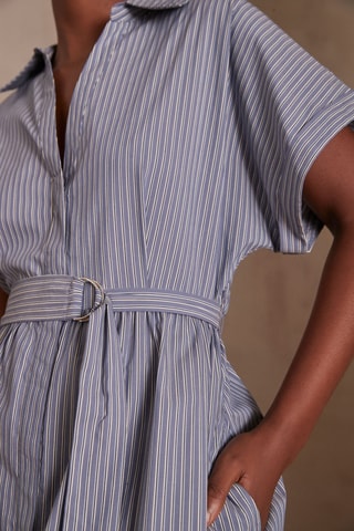 Vestido camisero - Azul y blanco