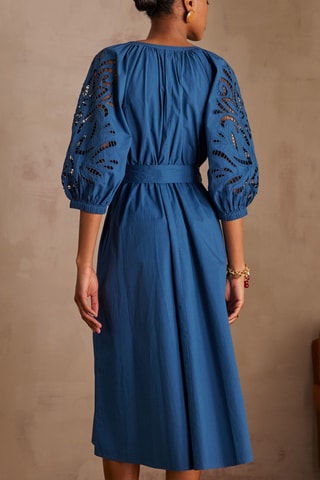 Vestido evasé - Azul petróleo