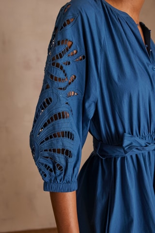 Vestido evasé - Azul petróleo