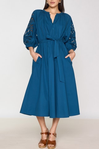 Vestido evasé - Azul petróleo