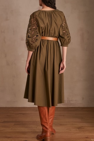 Vestido evasé - Caqui