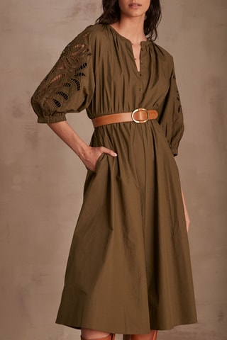 Vestido evasé - Caqui