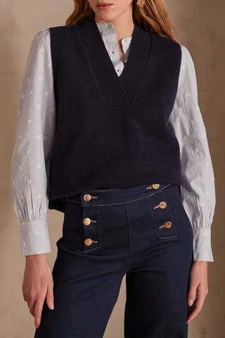 Top de lana - Azul marino