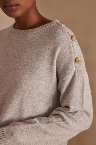 Vestido jersey de lana - Gris claro jaspeado