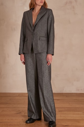 Pantalón ancho - Plateado