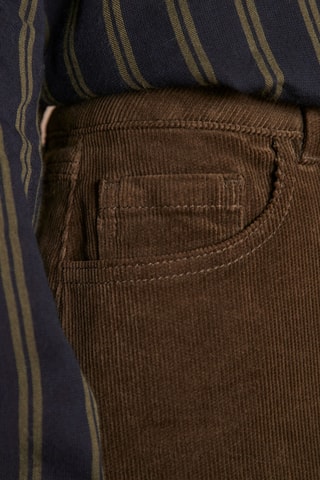 Falda midi de pana - Caqui