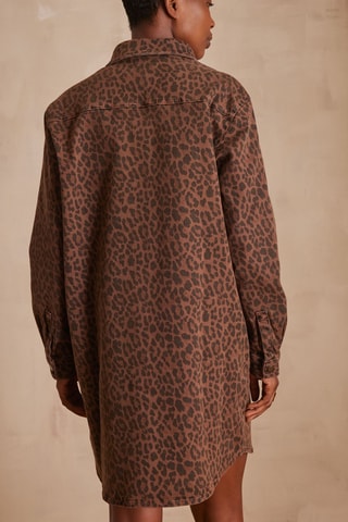 Vestido camisero vaquero - Marrón