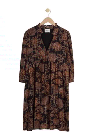 Vestido recto - Negro y marrón