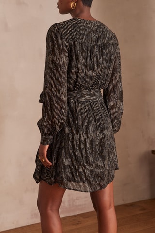 Vestido evasé - Negro y beige