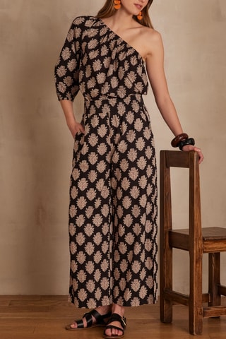 Pantalón - Negro y beige