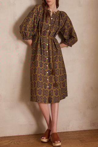 Vestido camisero - Verde oliva y azul marino