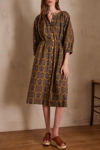 Vestido camisero - Verde oliva y azul marino