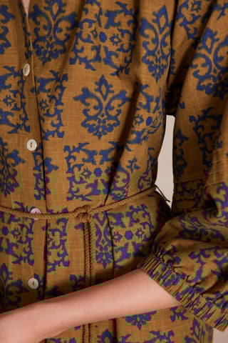 Vestido camisero - Verde oliva y azul marino