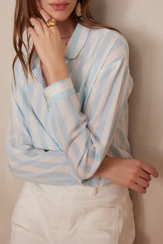 Camisa - Blanco y celeste