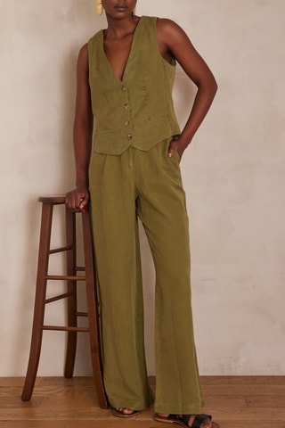 Pantalón wide leg - Verde oliva