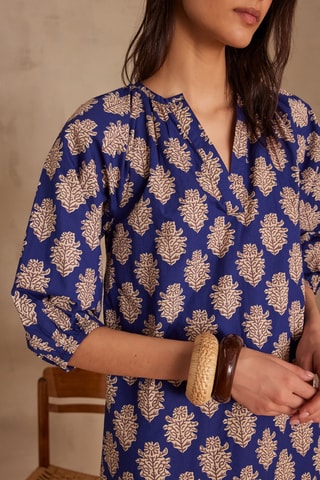 Vestido trapézio - Azul-real