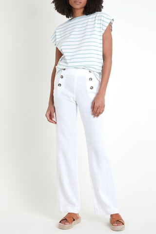 Camiseta - Blanco y azul pato