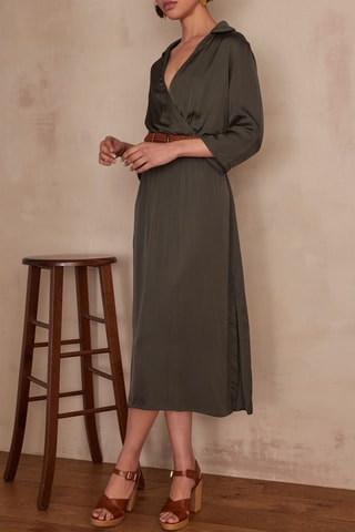 Vestido midi - Caqui