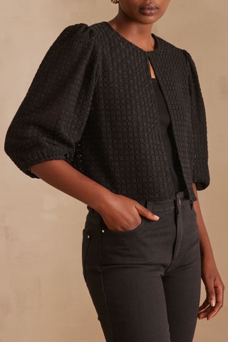 Chaqueta de guipur - Negro