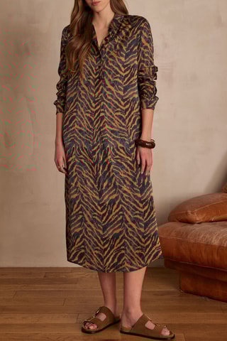 Vestido recto - Marrón y negro
