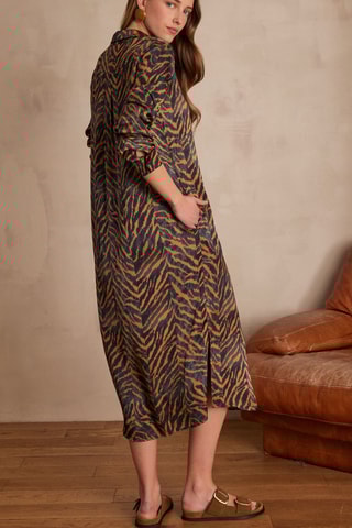 Vestido recto - Marrón y negro
