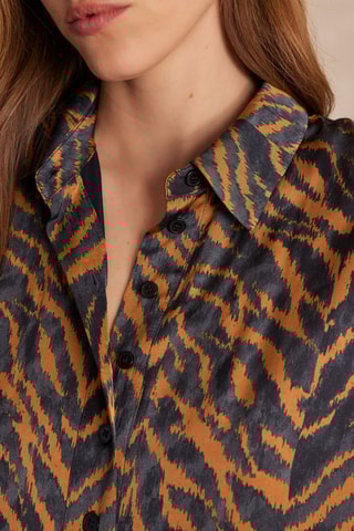 Vestido recto - Marrón y negro
