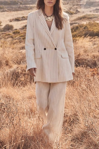 Pantalón ancho de lino - Crudo