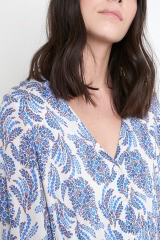 Vestido largo - Blanco y azul cobalto