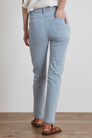 Pantalón slim fit - Celeste y blanco