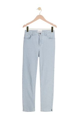 Pantalón slim fit - Celeste y blanco