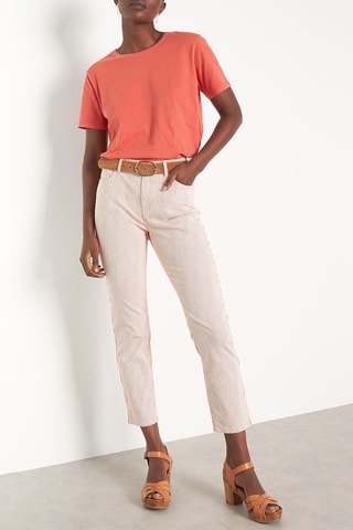 Pantalón slim fit 7/8 - Rojo y blanco