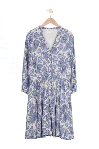 Vestido evasé - Azul y blanco