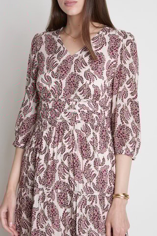 Vestido largo - Blanco y fucsia