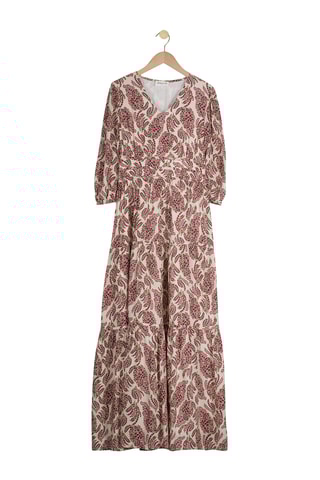 Vestido largo - Blanco y fucsia