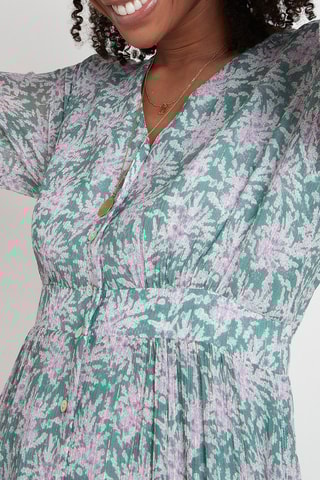 Vestido camisero - Verde y malva