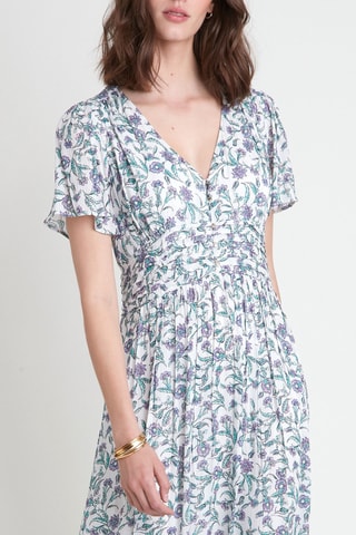 Vestido comprido - Cru e verde