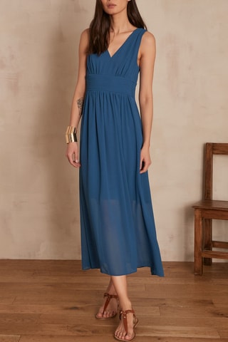 Vestido evasé - Azul petróleo