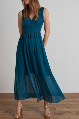 Vestido evasé - Azul pato