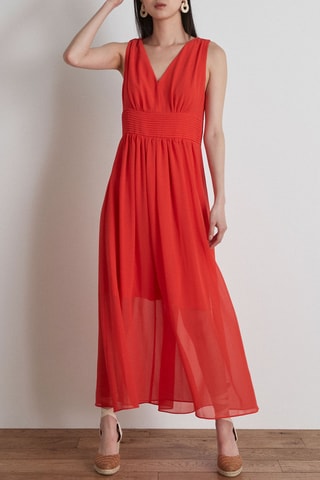 Vestido evasé - Rojo