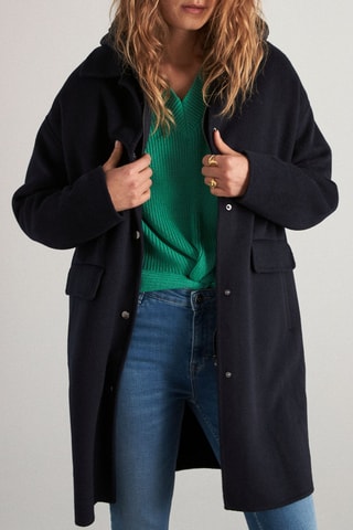 Abrigo de lana y chaleco - Azul marino