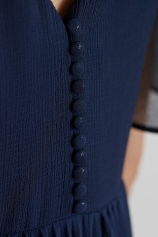 Vestido plisado - Azul marino