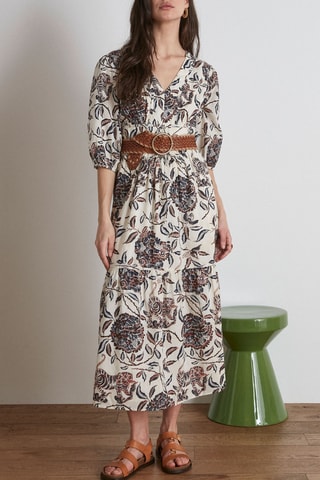 Vestido evasé - Beige