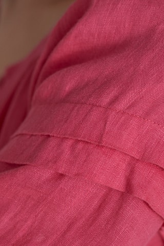 Vestido recto de lino - Fucsia